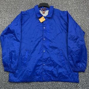 Vintage Harriton Windbreaker Jacket Men Extra Large Blue Collared Long Sleeve XL